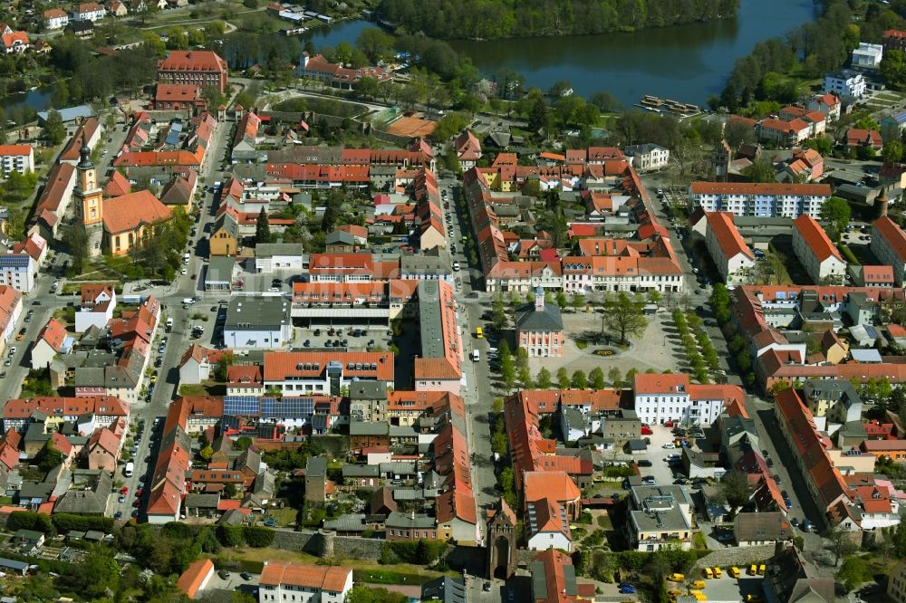 Luftaufnahme Templin - Altstadtbereich und Innenstadtzentrum in Templin im Bundesland Brandenburg, Deutschland