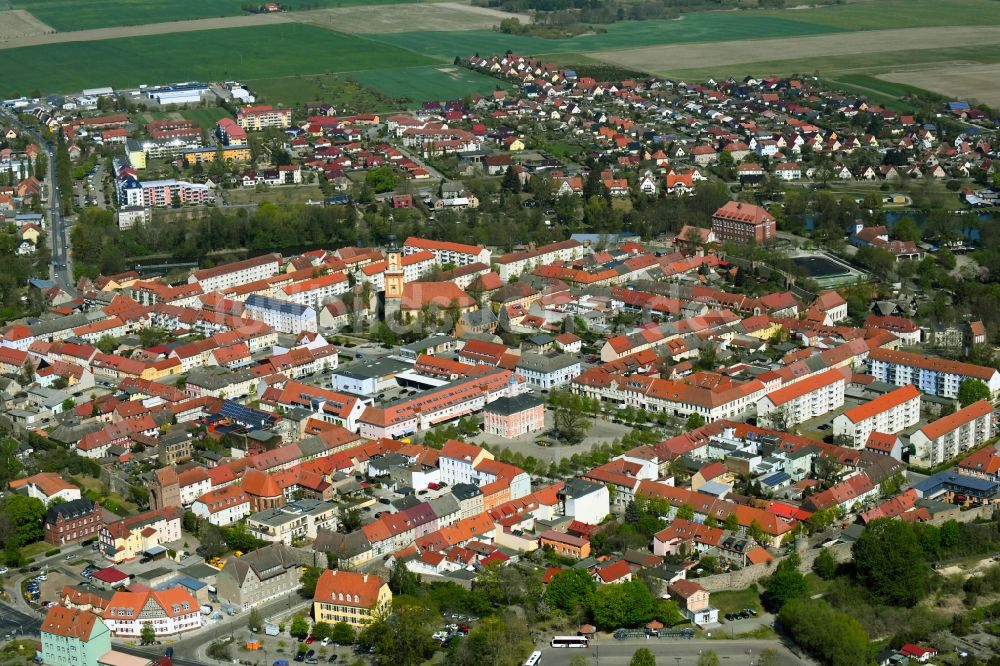 Templin von oben - Altstadtbereich und Innenstadtzentrum in Templin im Bundesland Brandenburg, Deutschland