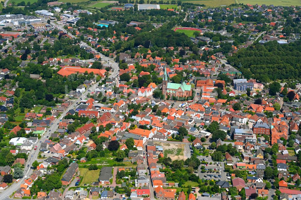 Luftaufnahme Thalingburen - Altstadtbereich und Innenstadtzentrum in Thalingburen im Bundesland Schleswig-Holstein, Deutschland