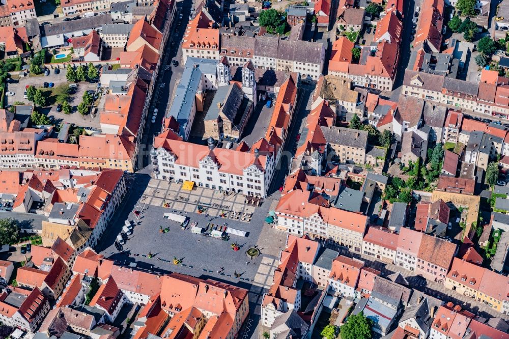 Torgau von oben - Altstadtbereich und Innenstadtzentrum in Torgau im Bundesland Sachsen, Deutschland