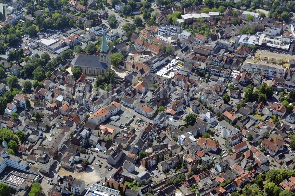 Unna aus der Vogelperspektive: Altstadtbereich und Innenstadtzentrum in Unna im Bundesland Nordrhein-Westfalen