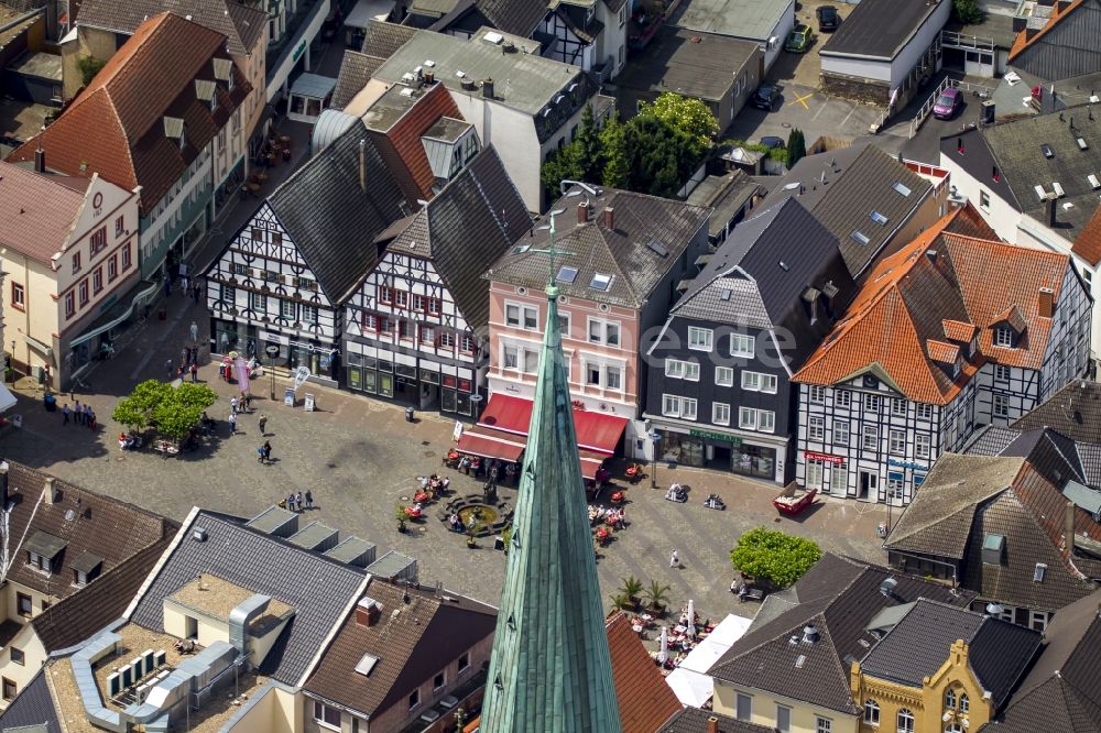 Unna aus der Vogelperspektive: Altstadtbereich und Innenstadtzentrum in Unna im Bundesland Nordrhein-Westfalen