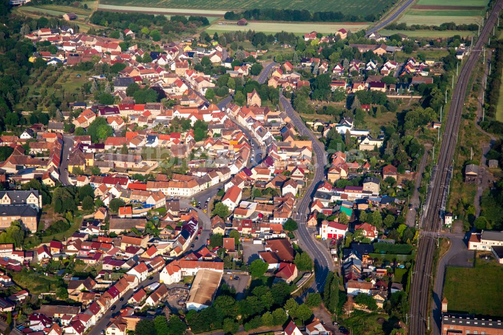 Luftbild Wallhausen - Altstadtbereich und Innenstadtzentrum in Wallhausen im Bundesland Sachsen-Anhalt, Deutschland