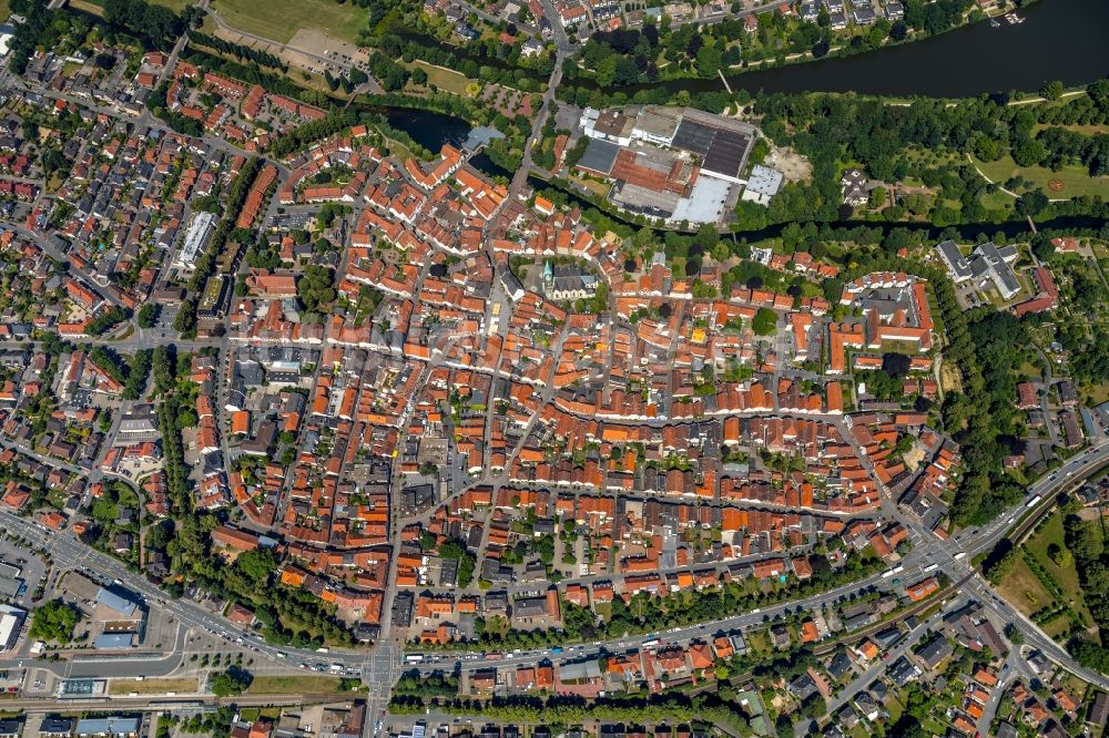 Luftbild Warendorf - Altstadtbereich und Innenstadtzentrum in Warendorf im Bundesland Nordrhein-Westfalen, Deutschland