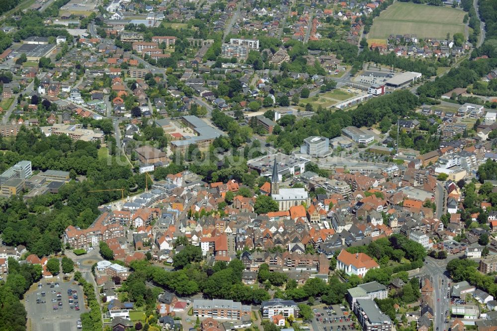 Werne von oben - Altstadtbereich und Innenstadtzentrum in Werne im Bundesland Nordrhein-Westfalen