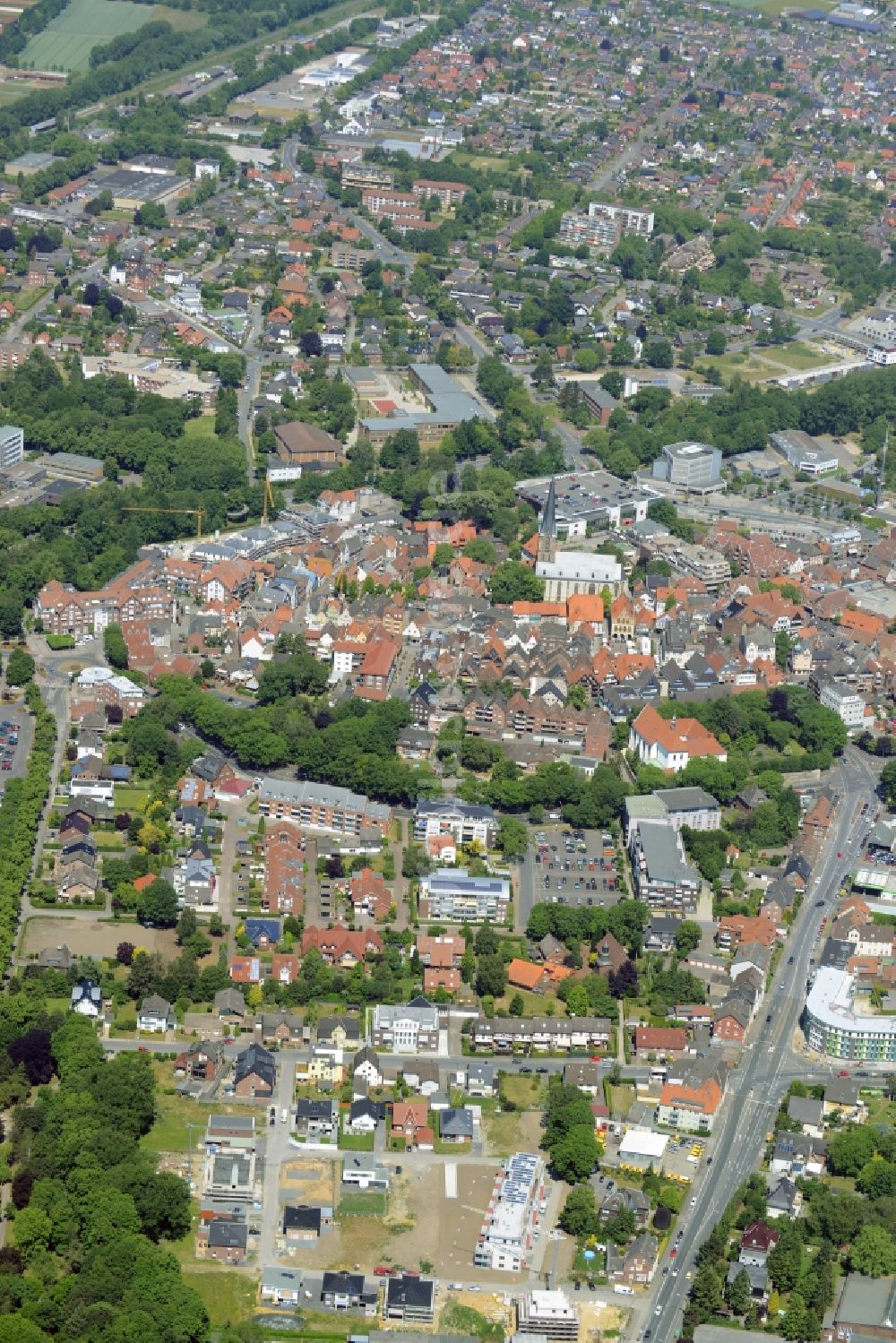 Luftbild Werne - Altstadtbereich und Innenstadtzentrum in Werne im Bundesland Nordrhein-Westfalen