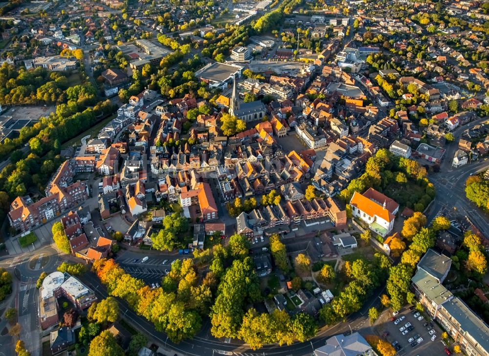 Werne von oben - Altstadtbereich und Innenstadtzentrum in Werne im Bundesland Nordrhein-Westfalen