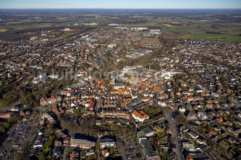 Luftaufnahme Werne - Altstadtbereich und Innenstadtzentrum in Werne im Bundesland Nordrhein-Westfalen, Deutschland