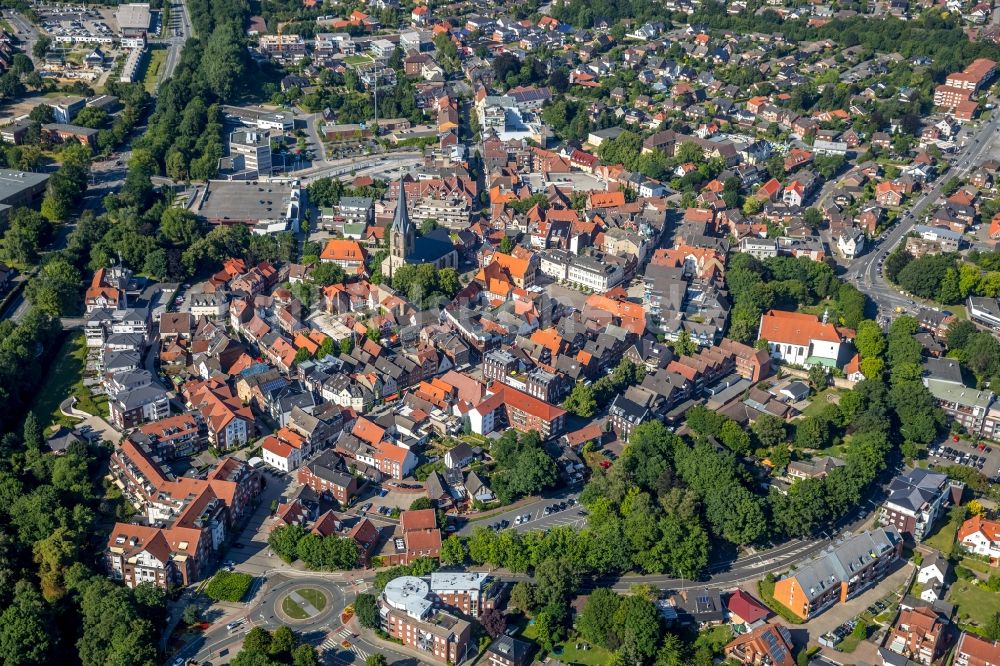 Werne aus der Vogelperspektive: Altstadtbereich und Innenstadtzentrum in Werne im Bundesland Nordrhein-Westfalen - NRW, Deutschland