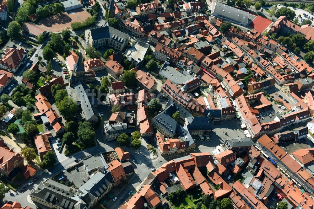 Luftaufnahme Wernigerode - Altstadtbereich und Innenstadtzentrum in Wernigerode im Bundesland Sachsen-Anhalt, Deutschland