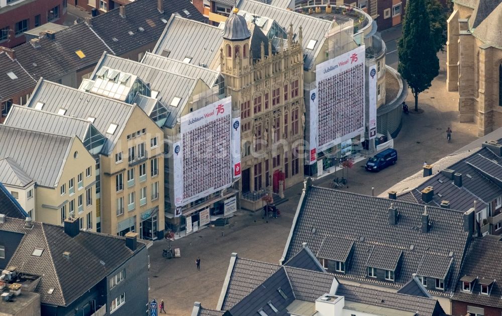 Wesel von oben - Altstadtbereich und Innenstadtzentrum in Wesel im Bundesland Nordrhein-Westfalen