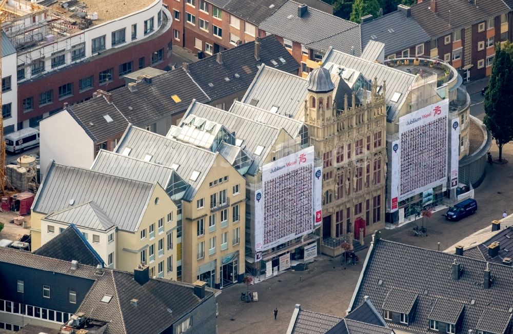 Wesel aus der Vogelperspektive: Altstadtbereich und Innenstadtzentrum in Wesel im Bundesland Nordrhein-Westfalen