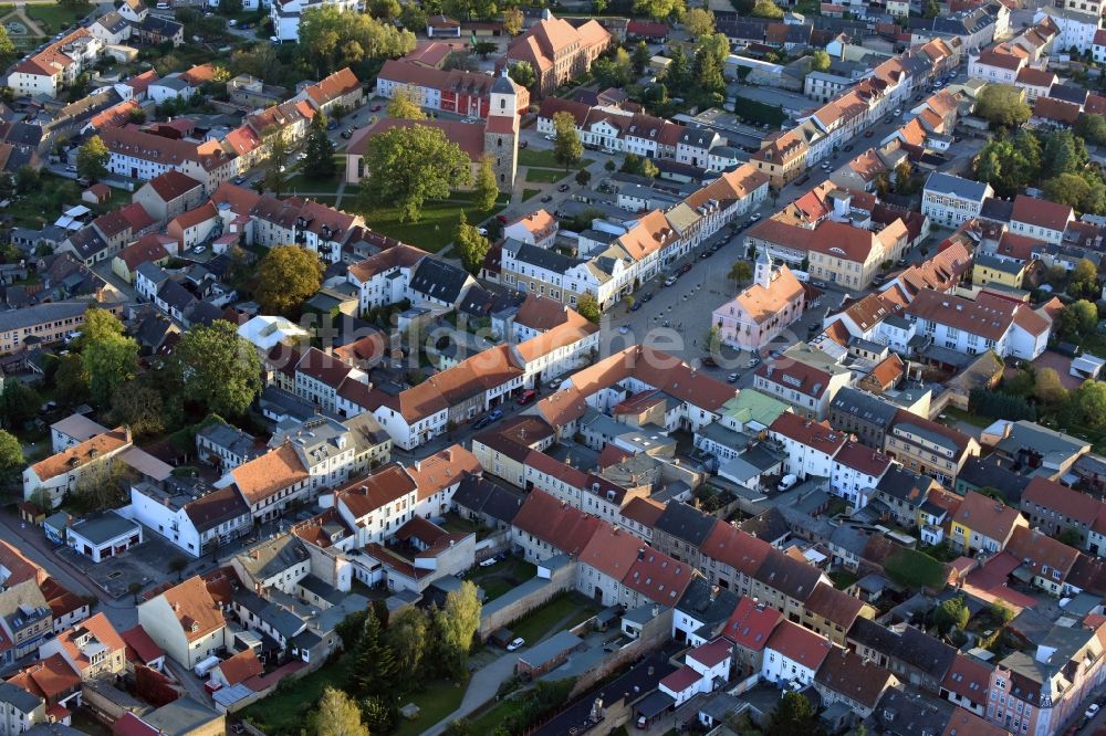 Zehdenick von oben - Altstadtbereich und Innenstadtzentrum in Zehdenick im Bundesland Brandenburg, Deutschland