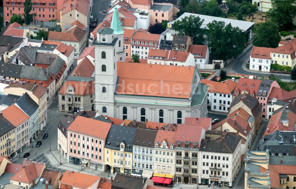 Zittau von oben - Altstadtbereich und Innenstadtzentrum von Zittau im Bundesland Sachsen, Deutschland