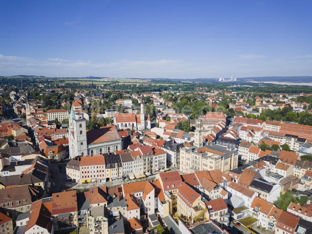 Zittau aus der Vogelperspektive: Altstadtbereich und Innenstadtzentrum von Zittau im Bundesland Sachsen, Deutschland