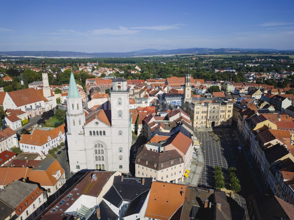 Zittau von oben - Altstadtbereich und Innenstadtzentrum von Zittau im Bundesland Sachsen, Deutschland