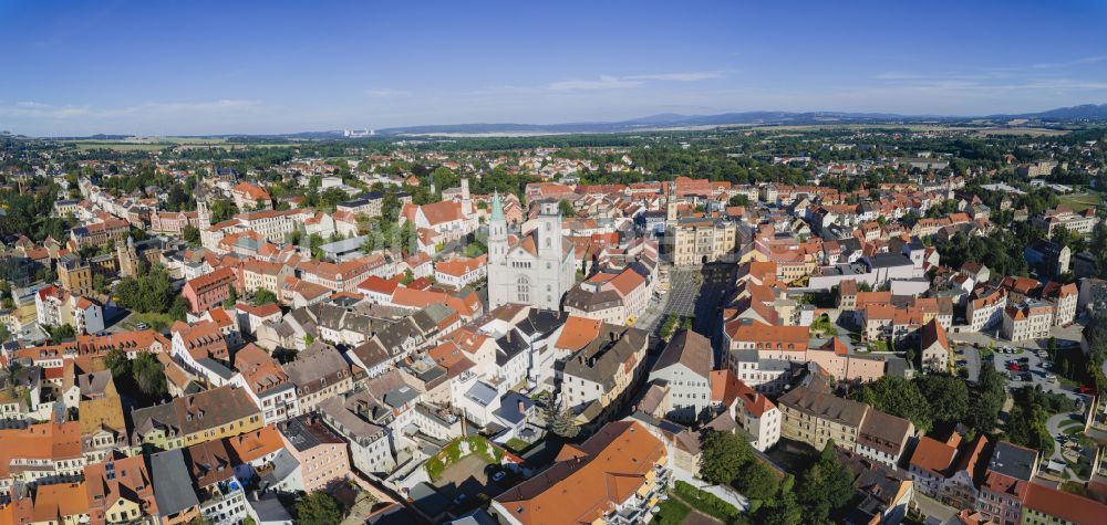 Luftaufnahme Zittau - Altstadtbereich und Innenstadtzentrum von Zittau im Bundesland Sachsen, Deutschland