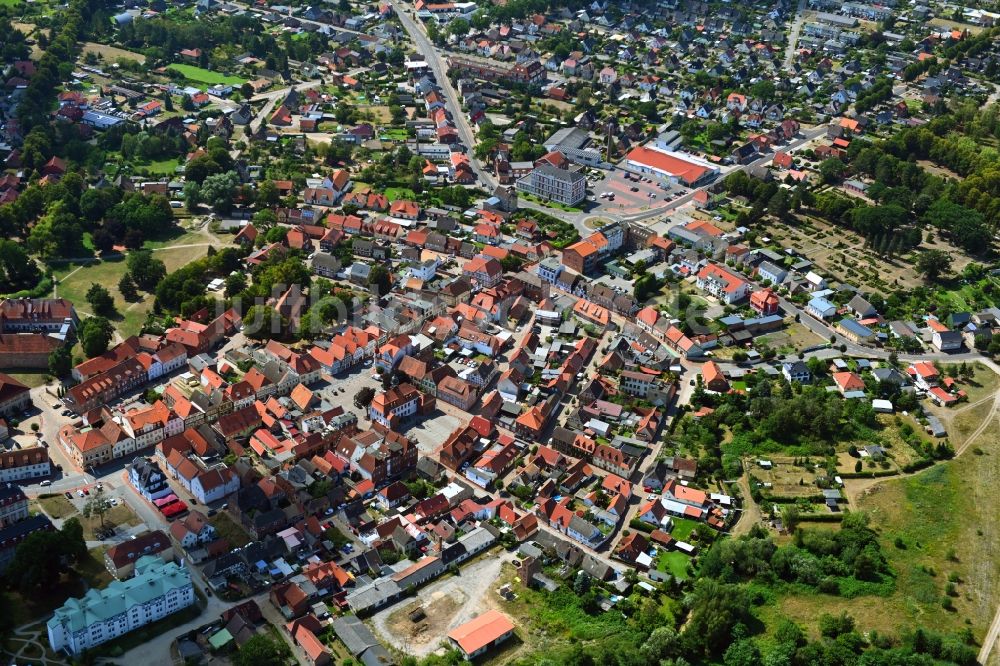 Neustadt-Glewe von oben - Altstadtbereich in Neustadt-Glewe im Bundesland Mecklenburg-Vorpommern, Deutschland