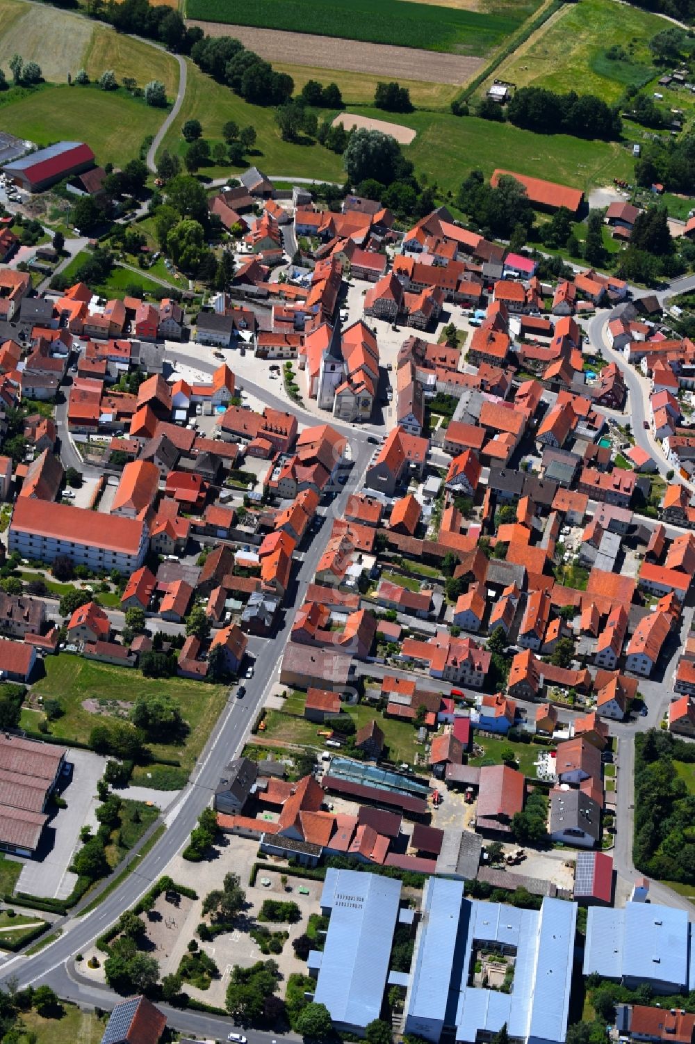 Luftbild Stadtlauringen - Altstadtbereich in Stadtlauringen im Bundesland Bayern, Deutschland