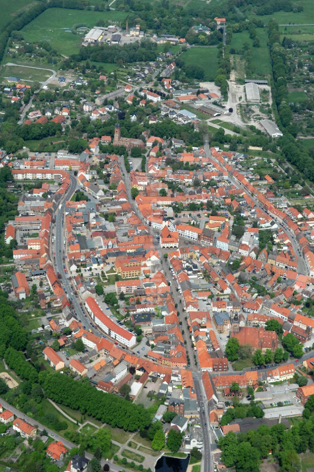 Luftaufnahme Gardelegen - Altstadtkern der Hansestadt Gardelegen in Sachsen-Anhalt