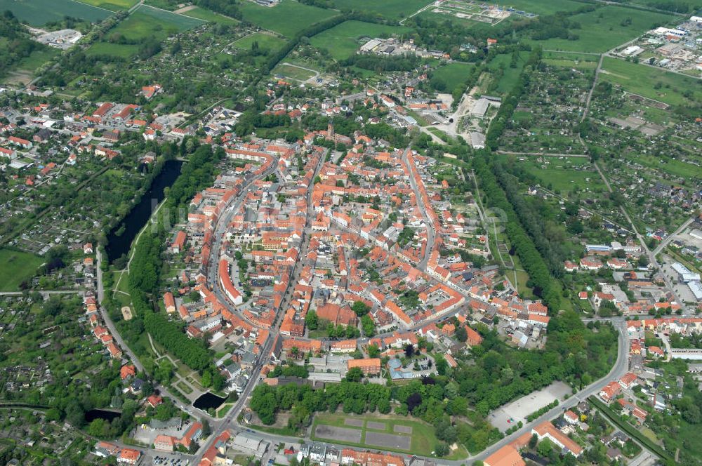 Gardelegen aus der Vogelperspektive: Altstadtkern der Hansestadt Gardelegen in Sachsen-Anhalt