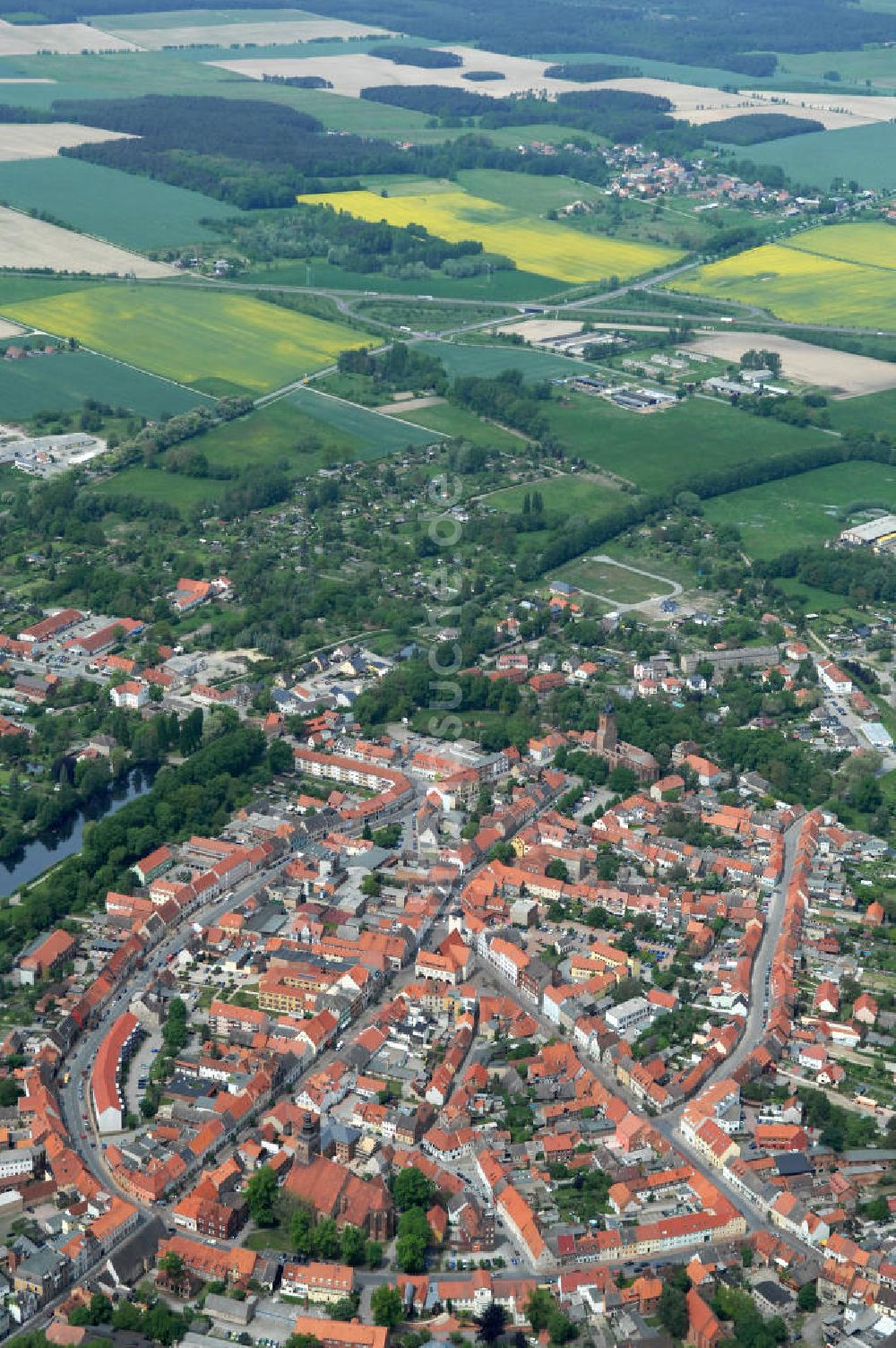 Luftbild Gardelegen - Altstadtkern der Hansestadt Gardelegen in Sachsen-Anhalt