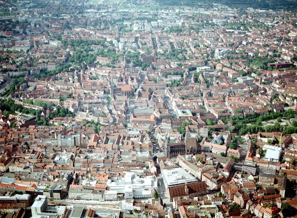 Luftbild Nürnberg - Altstadtkern mit dem Stadtzentrum von Nürnberg.