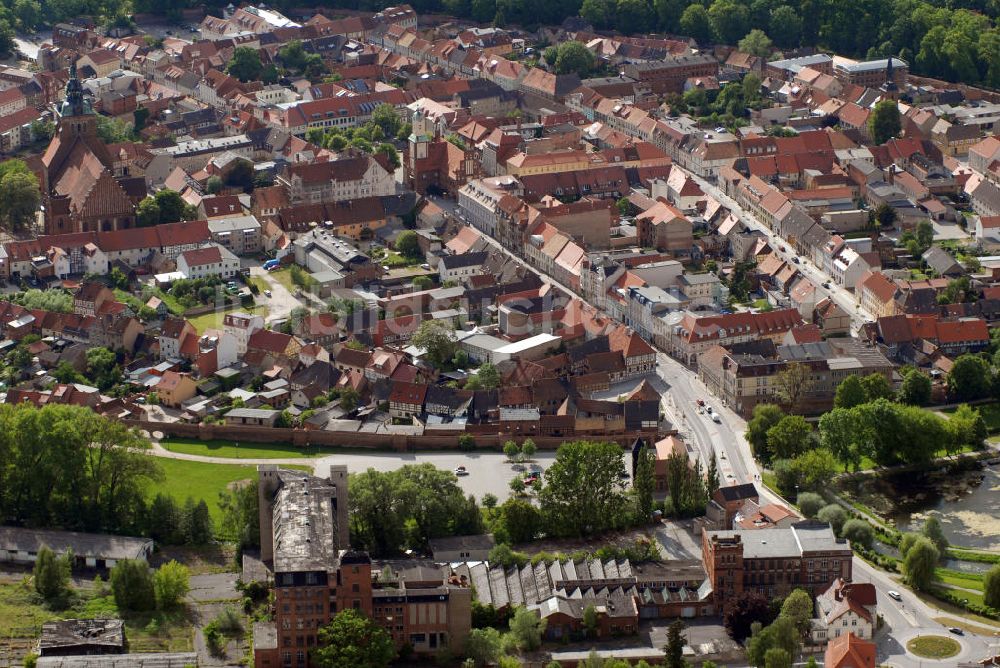 Luftbild Wittstock - Altstadtkern und das Stadtzentrum von Wittstock/Dosse