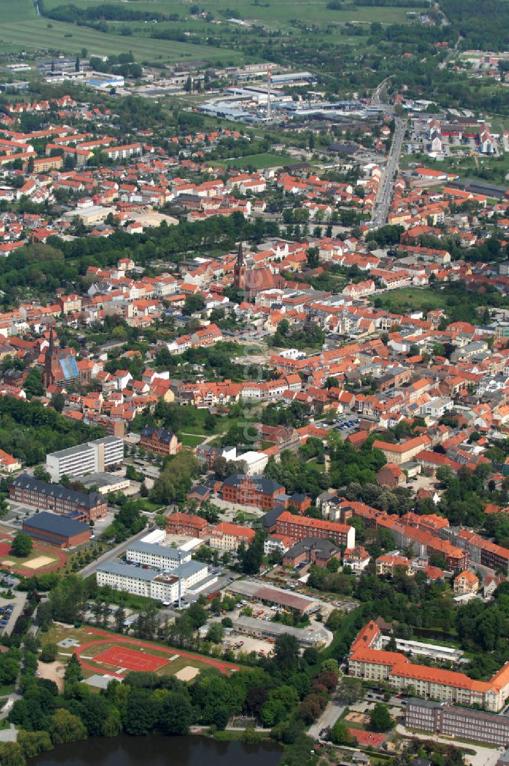 Luftaufnahme Stendal - Altstadtkern von Stendal in Sachsen-Anhalt