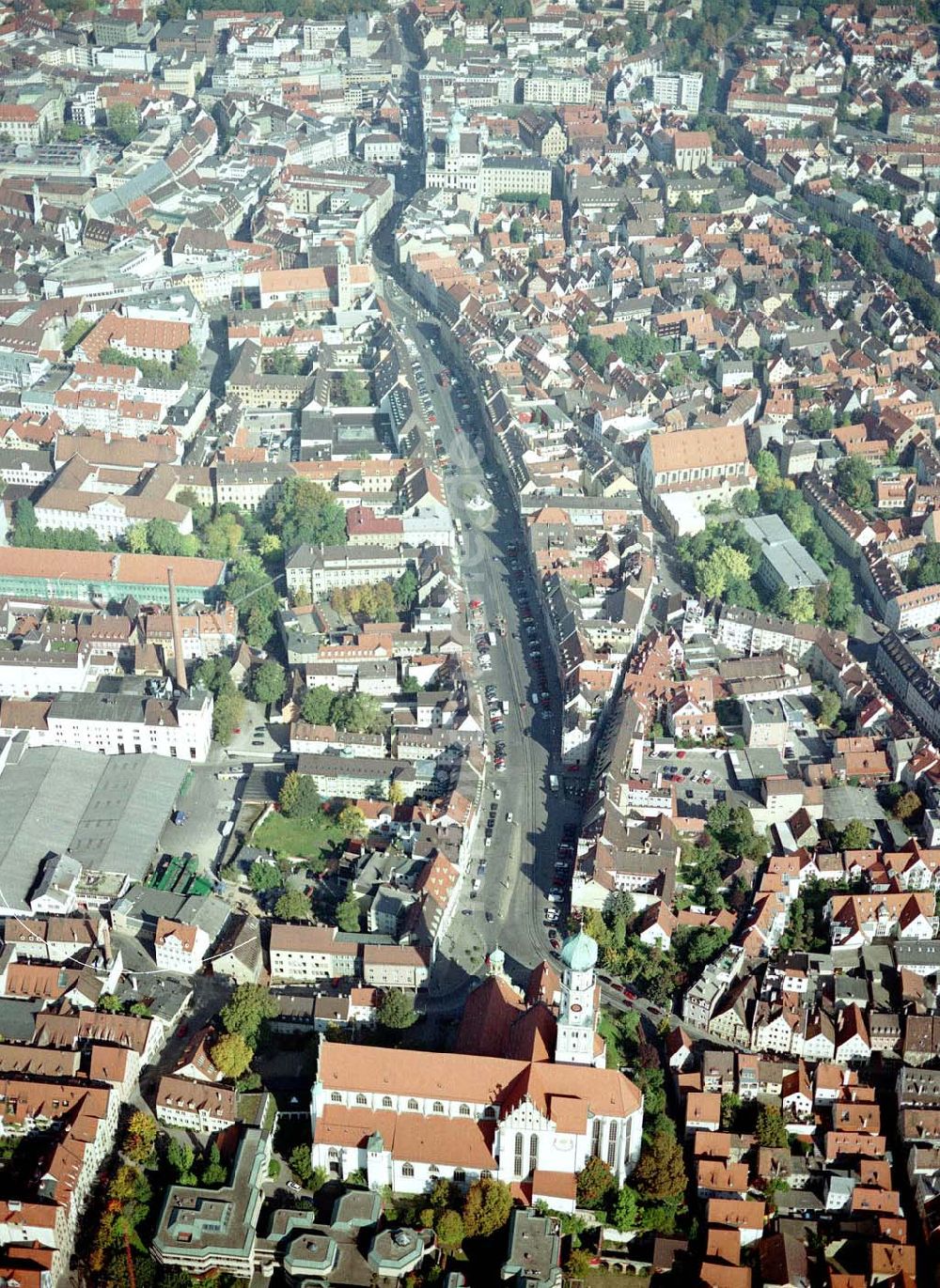 Augsburg von oben - Altstadtzentrum in Augsburg.