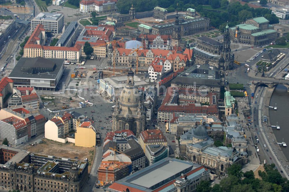 Dresden aus der Vogelperspektive: Altstadtzentrum in Dresden