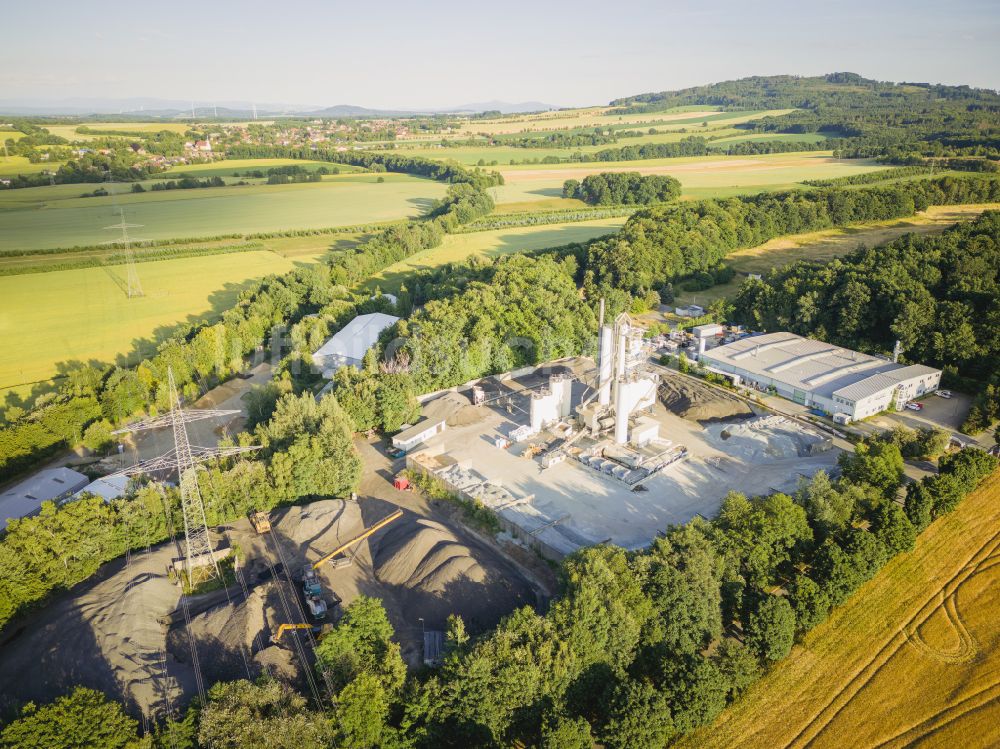 Kottmar von oben - AMOS Asphalt GmbH - Mischwerk Niedercunnersdorf in Kottmar im Bundesland Sachsen, Deutschland