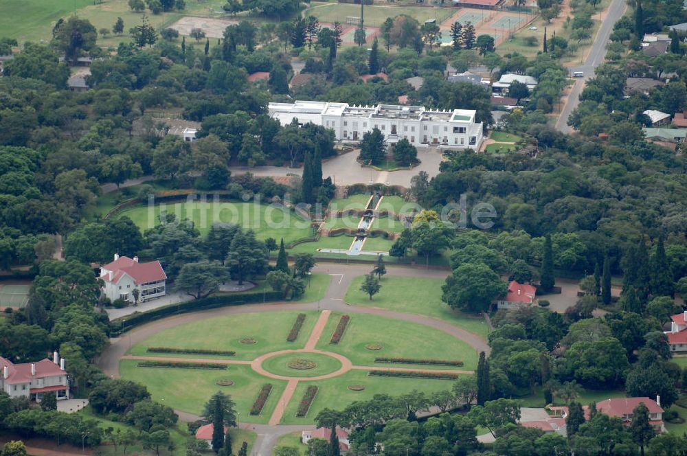 Pretoria aus der Vogelperspektive: Amtssitz und offizielle Residenz des südafrikanischen Präsidenten