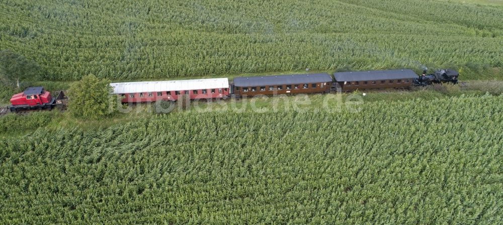 Luftaufnahme Scheggerott - Angelner Dampfeisenbahn bei Scheggerott im Bundesland Schleswig-Holstein, Deutschland