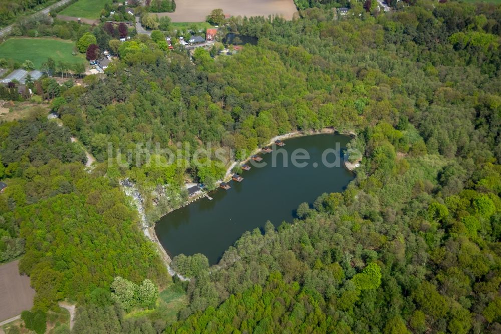 Luftaufnahme Bottrop - Angelpark Zur Grafenmühle im Grafenwald in Bottrop im Bundesland Nordrhein-Westfalen, Deutschland