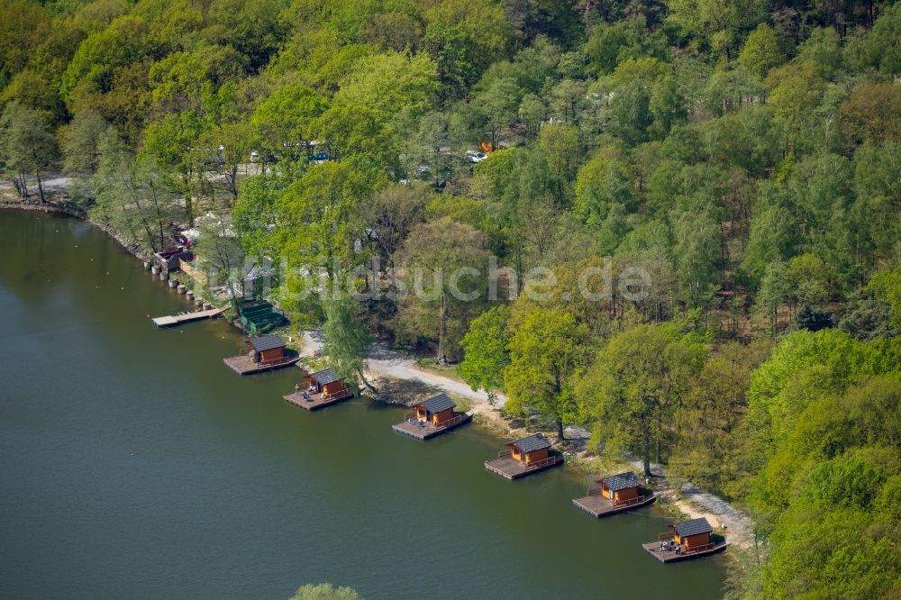 Luftaufnahme Bottrop - Angelpark Zur Grafenmühle im Grafenwald in Bottrop im Bundesland Nordrhein-Westfalen, Deutschland