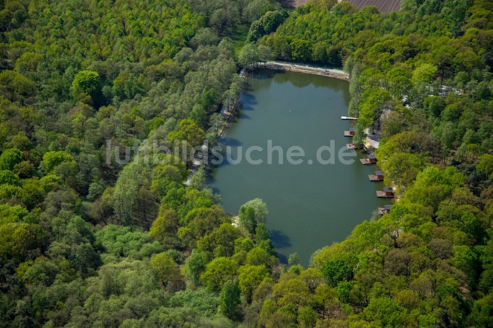 Luftaufnahme Bottrop - Angelpark Zur Grafenmühle im Grafenwald in Bottrop im Bundesland Nordrhein-Westfalen, Deutschland