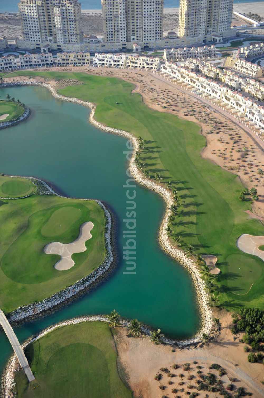 Ras Al Khaimah von oben - Anlage des Al Hamra Golf Club in Ras Al Khaimah