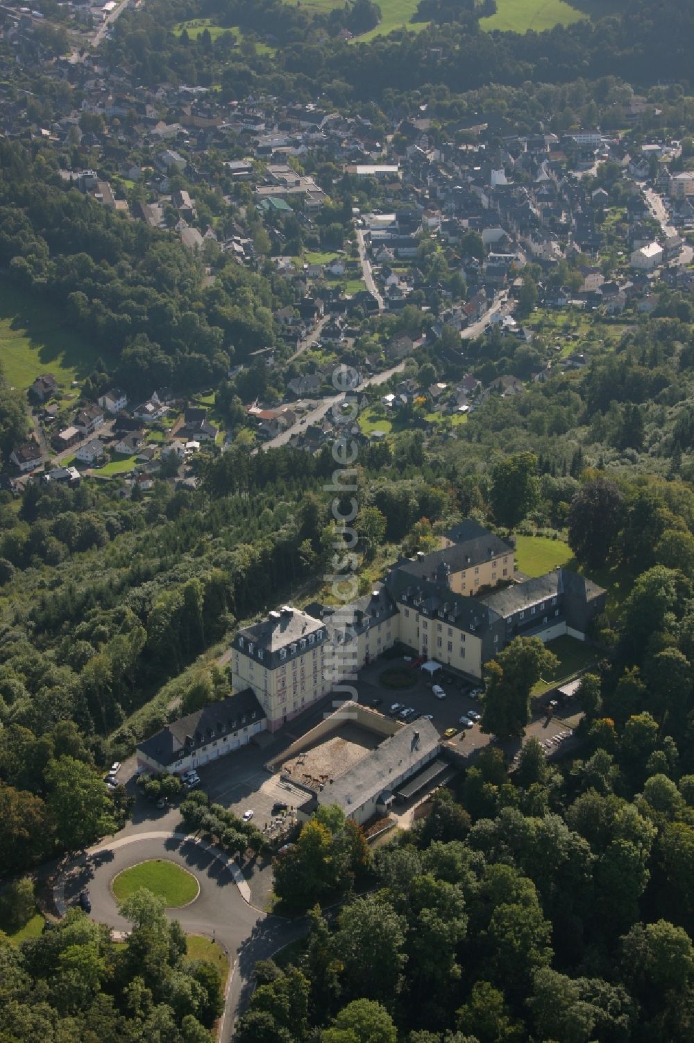 Luftbild Bad Laasphe - Anlage des Schloss Wittgenstein bei Bad Laasphe im Bundesland Nordrhein-Westfalen