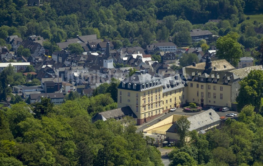 Luftaufnahme Bad Laasphe - Anlage des Schloss Wittgenstein bei Bad Laasphe im Bundesland Nordrhein-Westfalen