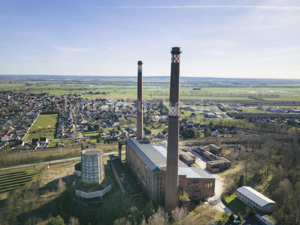 Plessa aus der Vogelperspektive: Anlagen des Kraftwerkes Plessa im Bundesland Brandenburg