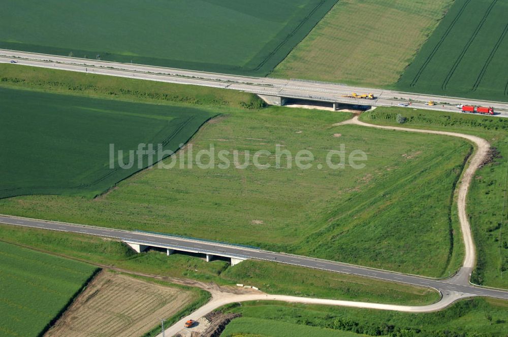 Luftbild Bad Lauchstädt - Anschlussstelle Bad Lauchstädt der A 38 in Sachsen-Anhalt