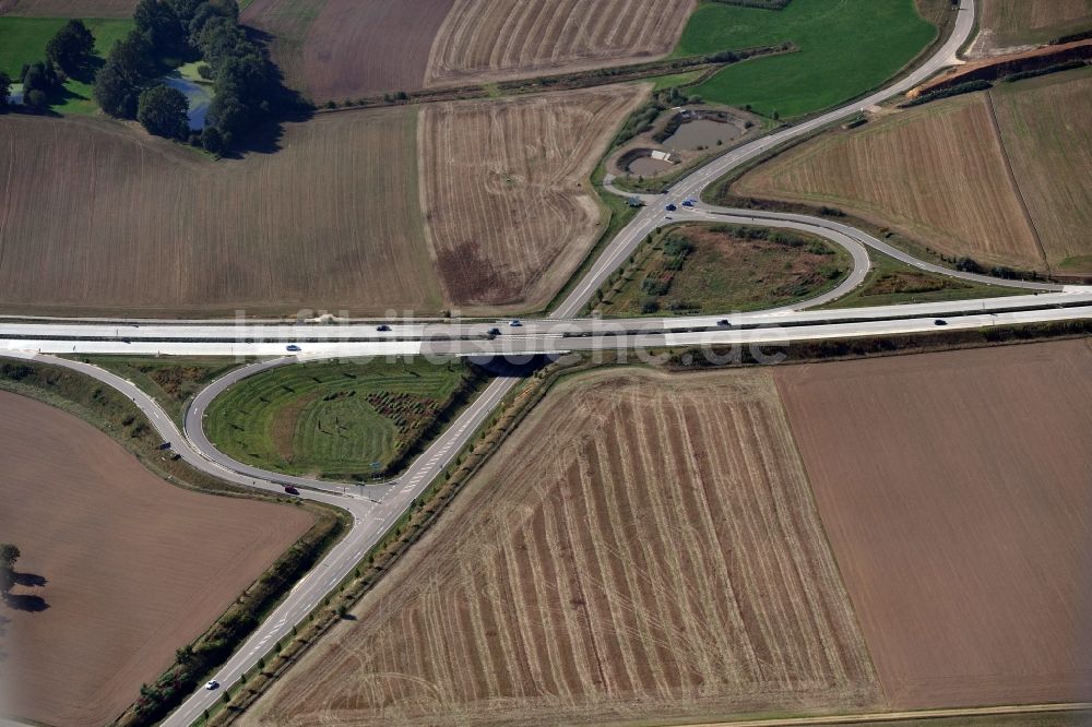 Luftbild Mühlau - Anschlussstelle Mühlau an der Autobahn BAB A 72 in Sachsen