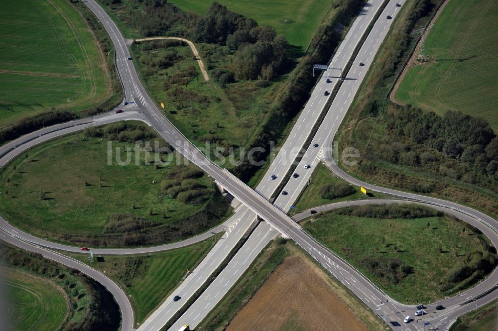 Luftaufnahme Röhrsdorf - Anschlussstelle Röhrsdorf an der Autobahn BAB A 72 in Sachsen