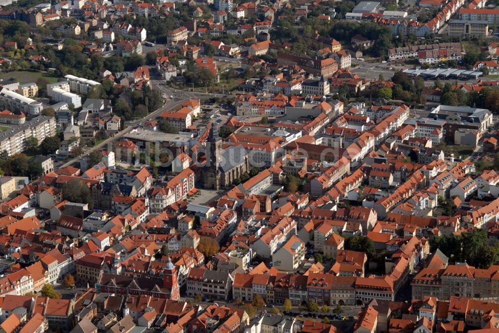 Gotha von oben - Ansicht von Gotha mit der St. Margarethen-Kirche am Neumarkt