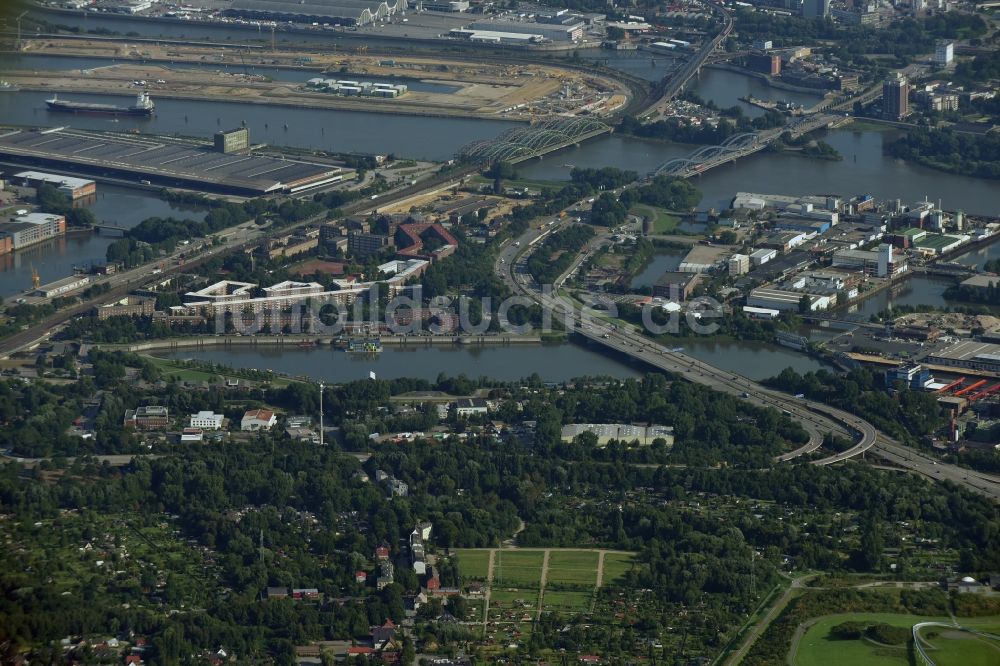 Luftbild Hamburg - Ansicht Hafenbeckens Zollhafen und Veddel in Hamburg