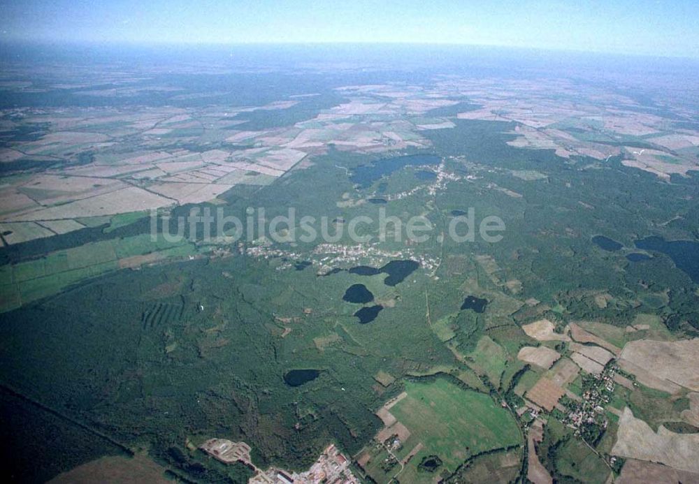 Buckow / Märkische Schweiz aus der Vogelperspektive: Ansicht der Märkischen Schweiz um Buckow / Brandenburg aus 5000 ft Höhe aus einer C172 25.09.1997