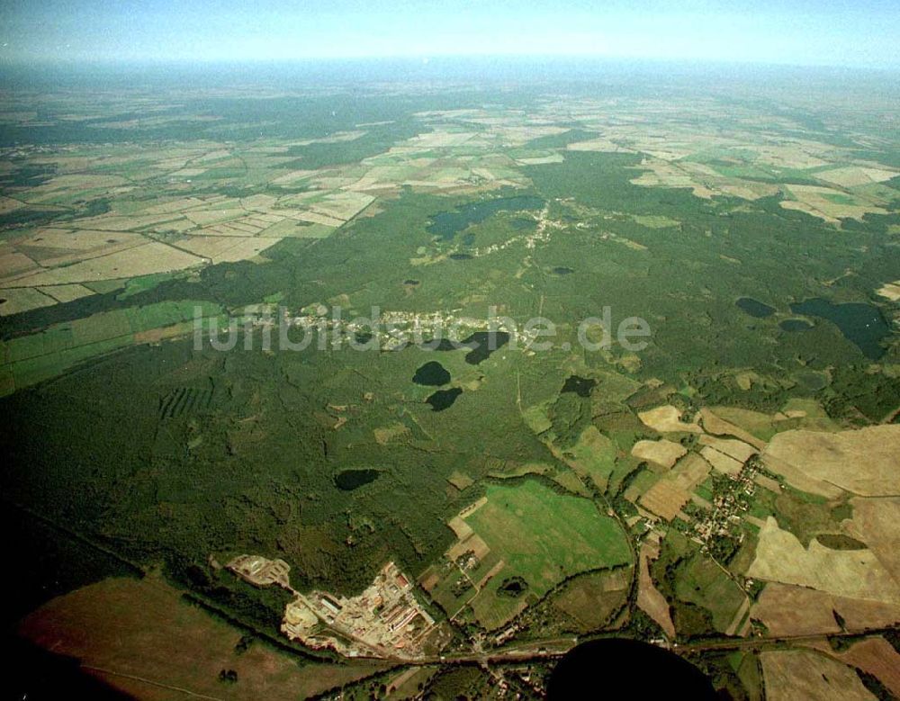 Luftaufnahme Buckow / Märkische Schweiz - Ansicht der Märkischen Schweiz um Buckow / Brandenburg aus 5000 ft Höhe aus einer C172 25.09.1997