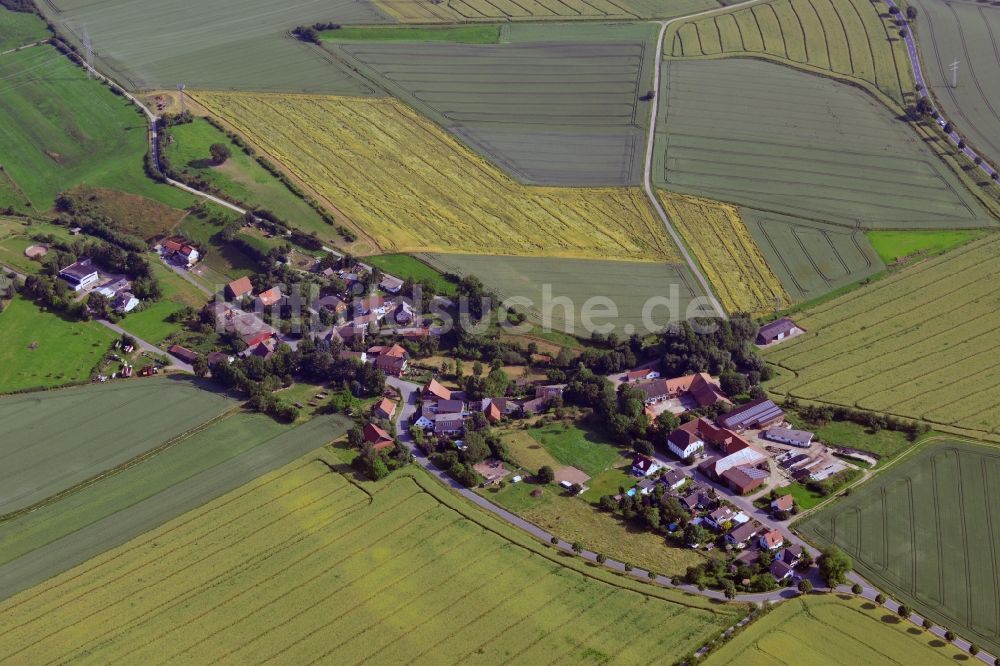 Wegensen aus der Vogelperspektive: Ansicht des Ortsteils Wegensen der Gemeinde Halle im Landkreis Holzminden im Bundesland Niedersachsen