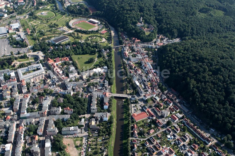 Gera aus der Vogelperspektive: Ansicht vom Stadtteil Untermhaus in Gera im Bundesland Thüringen